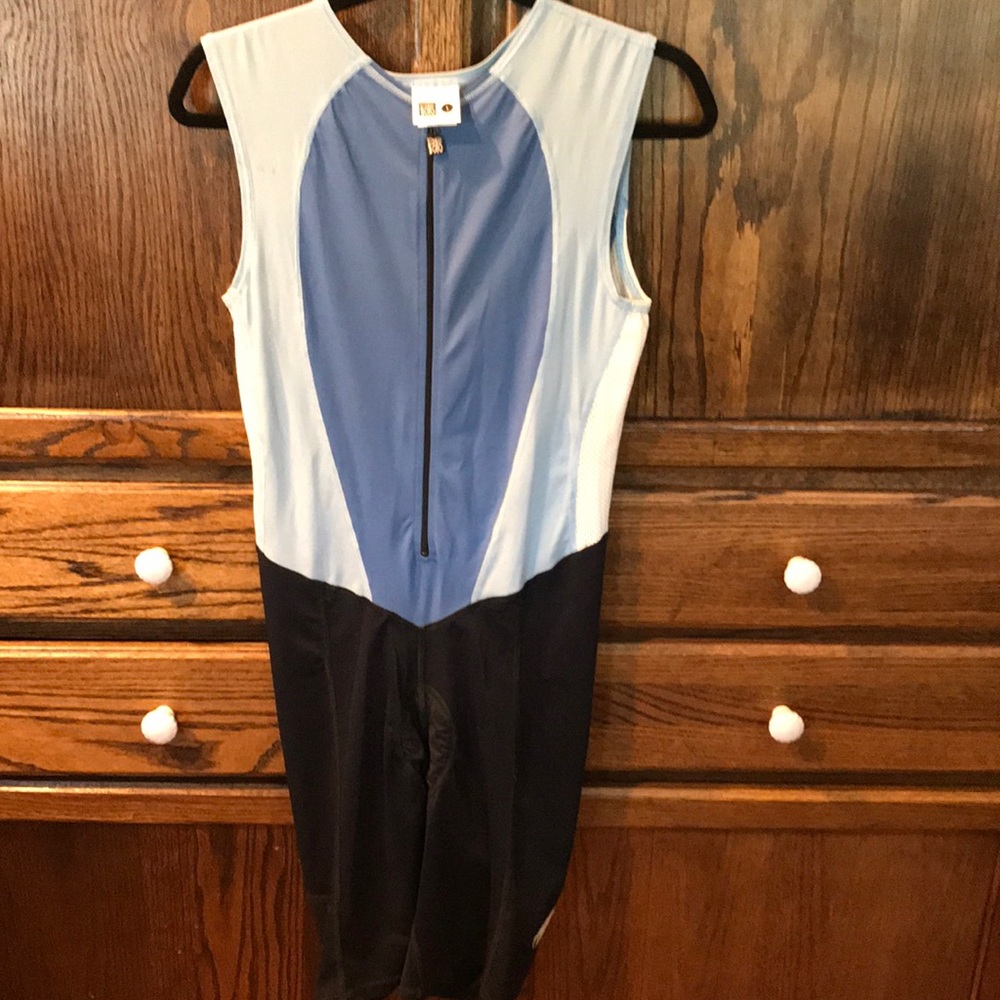 Men’s Desoto Tri Suit SkinSuit Sz L Blue Black